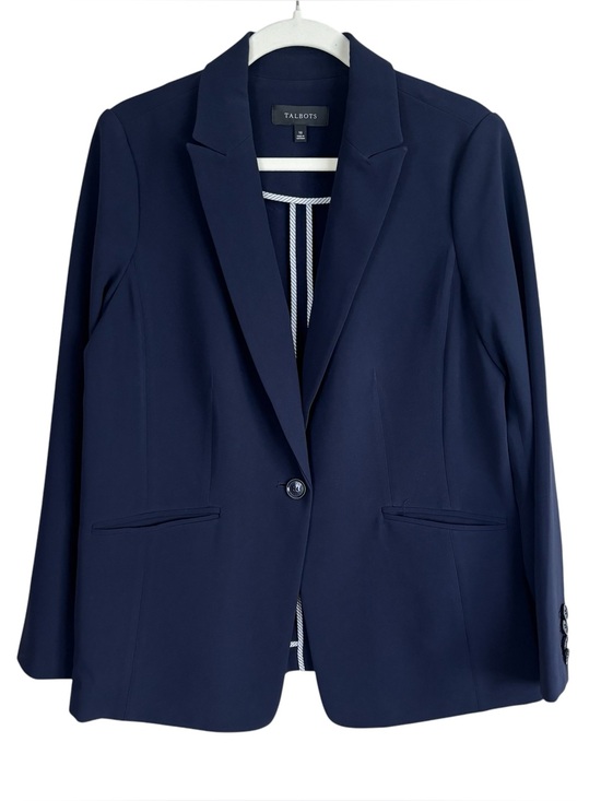 Talbots Jackets & Blazers - Talbots Blazer Women’s Size 10 Easy Travel One Button In Navy Classic